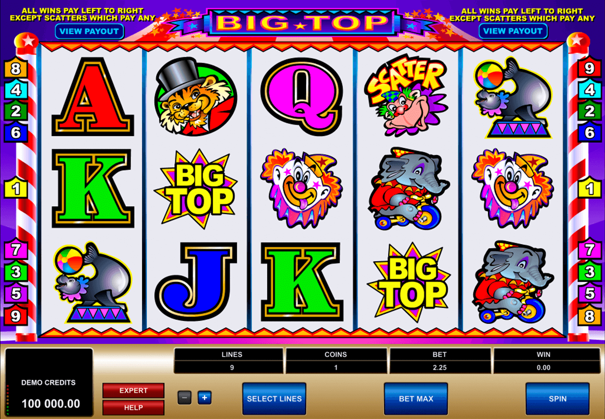 big top microgaming casinospil online 