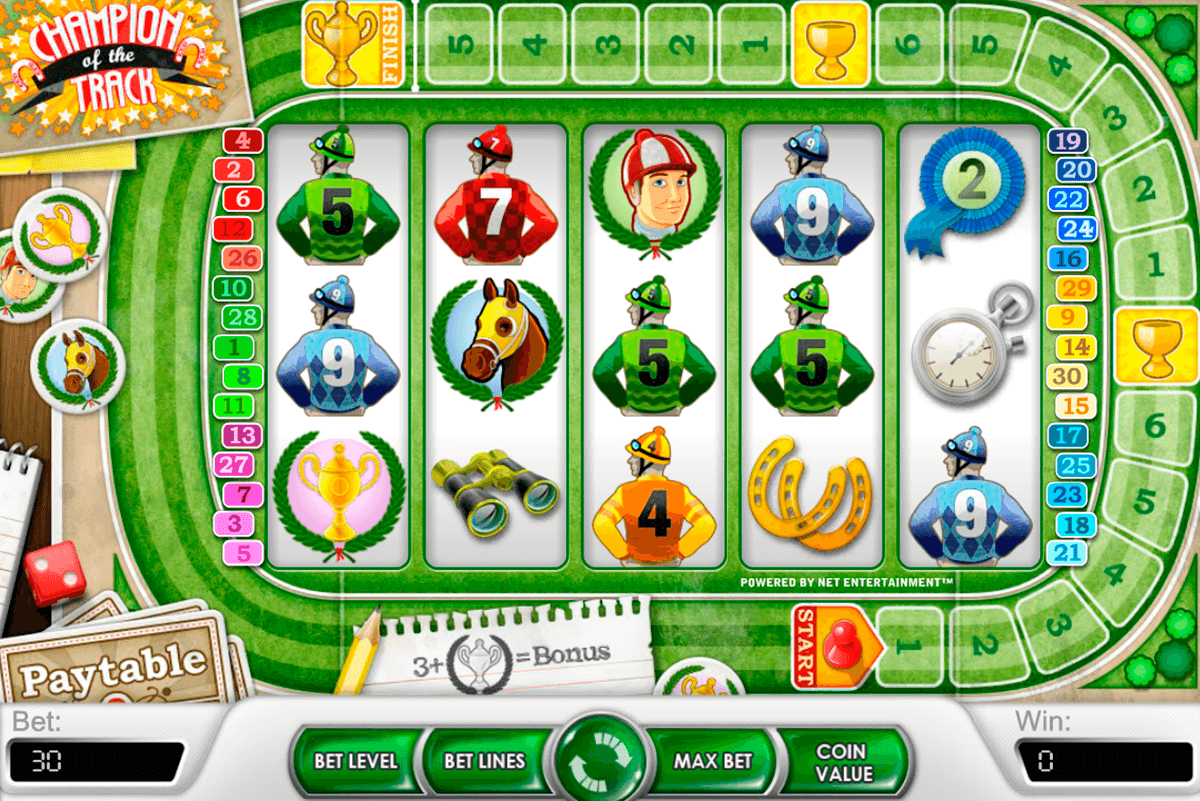 champion of the track netent casinospil online 