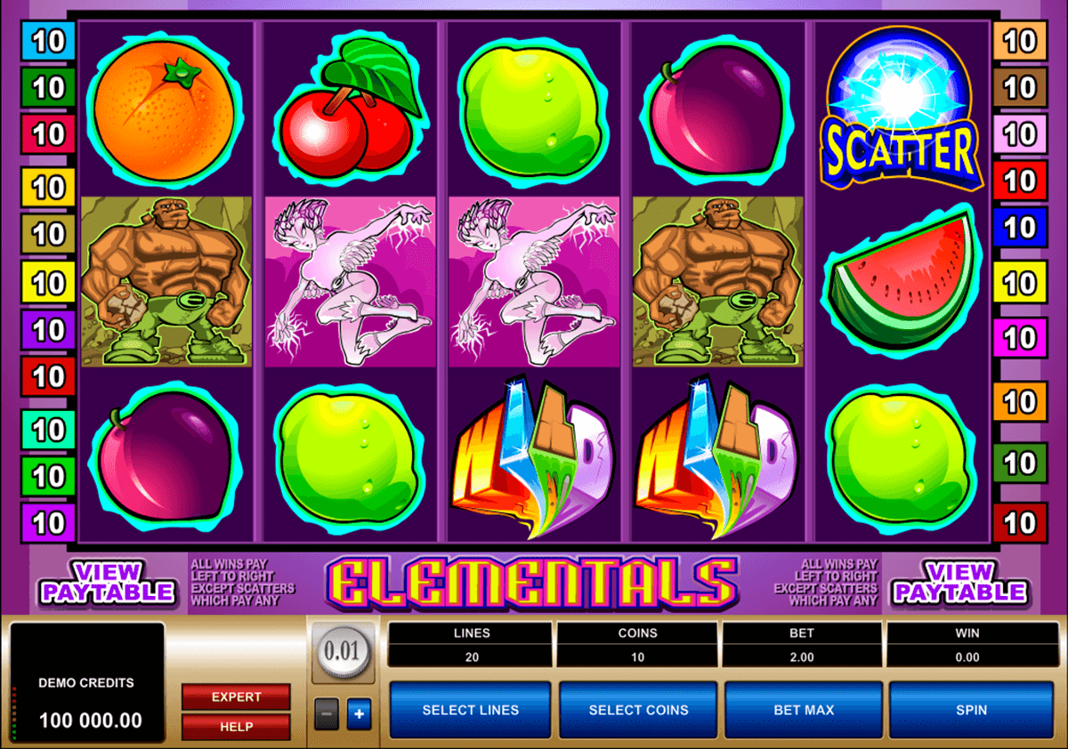 elementals microgaming casinospil online 
