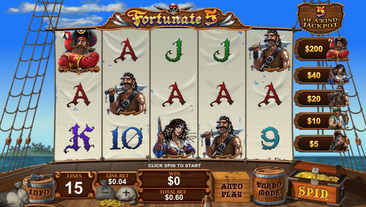 fortunate five playtech casinospil online 