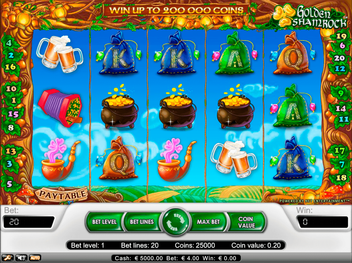 golden shamrock netent casinospil online 