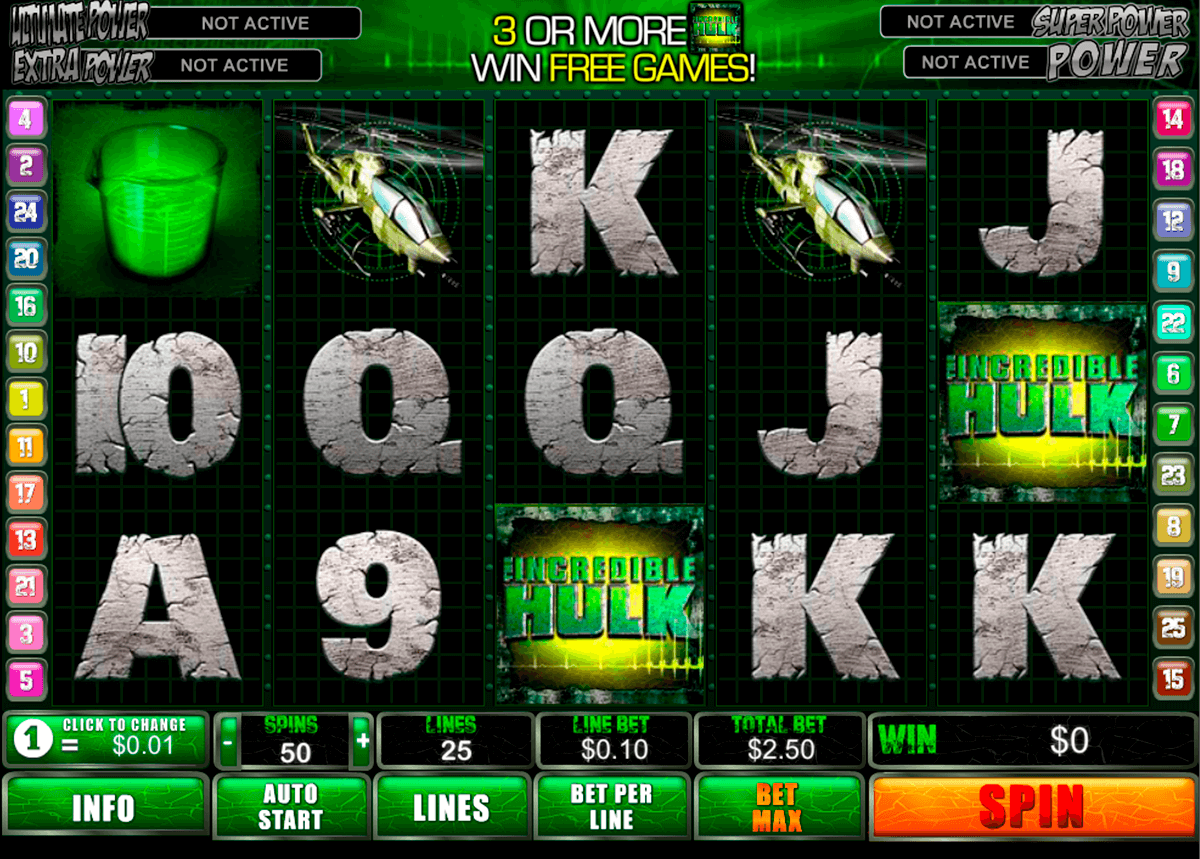 incredible hulk playtech casinospil online 