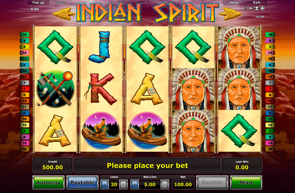 indian spirit novomatic casinospil online 