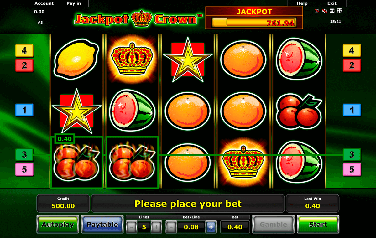 jackpot crown novomatic casinospil online 