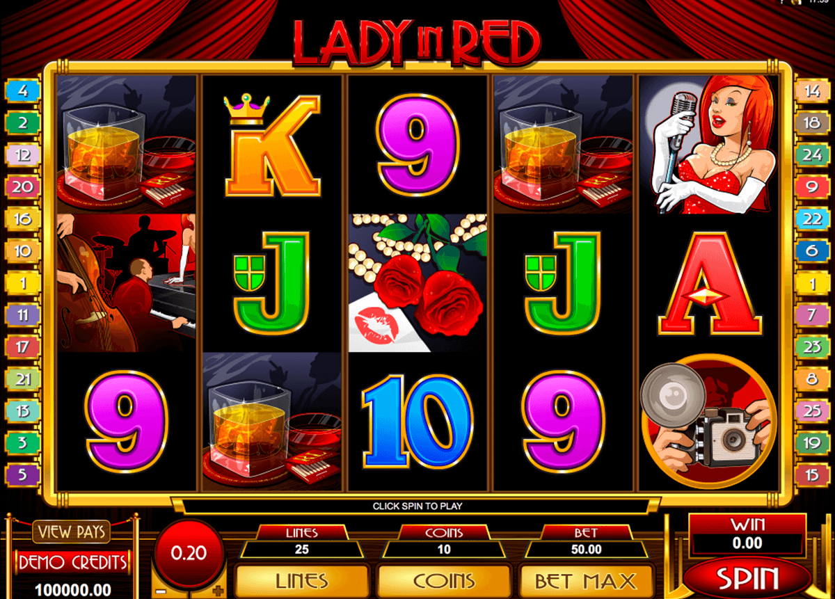 lady in red microgaming casinospil online 