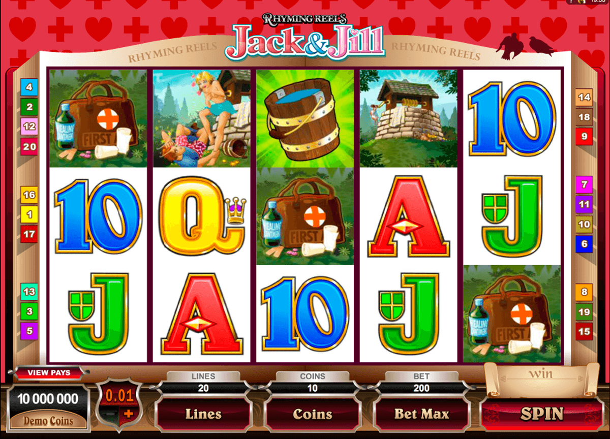 rhyming reels jack and jill microgaming casinospil online 