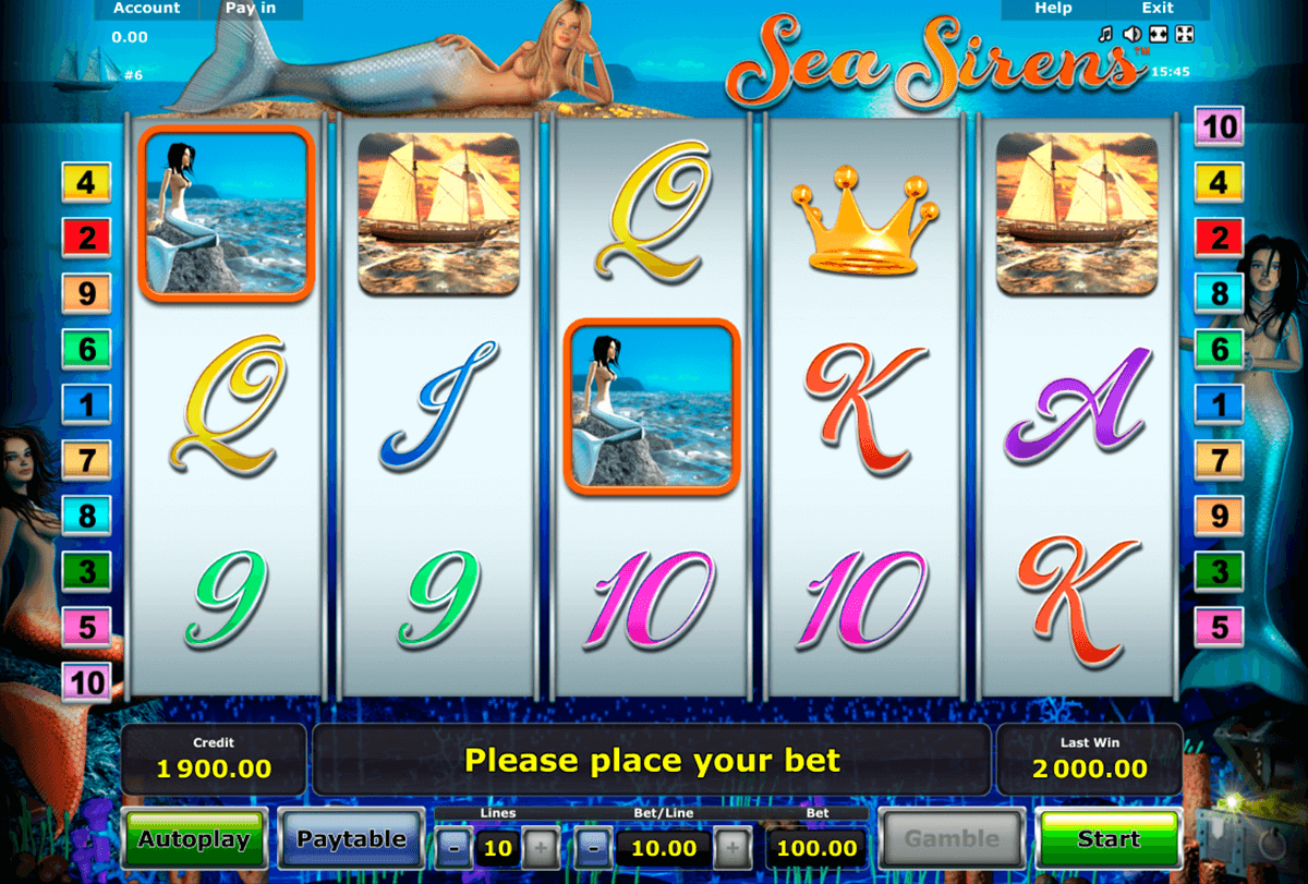 sea sirens novomatic casinospil online 