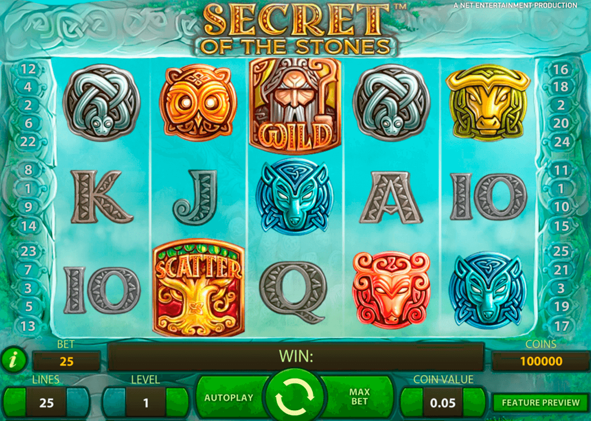 secret of the stones netent casinospil online 
