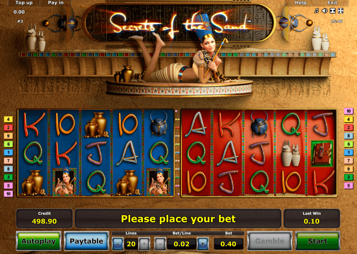 secrets of the sand novomatic casinospil online 