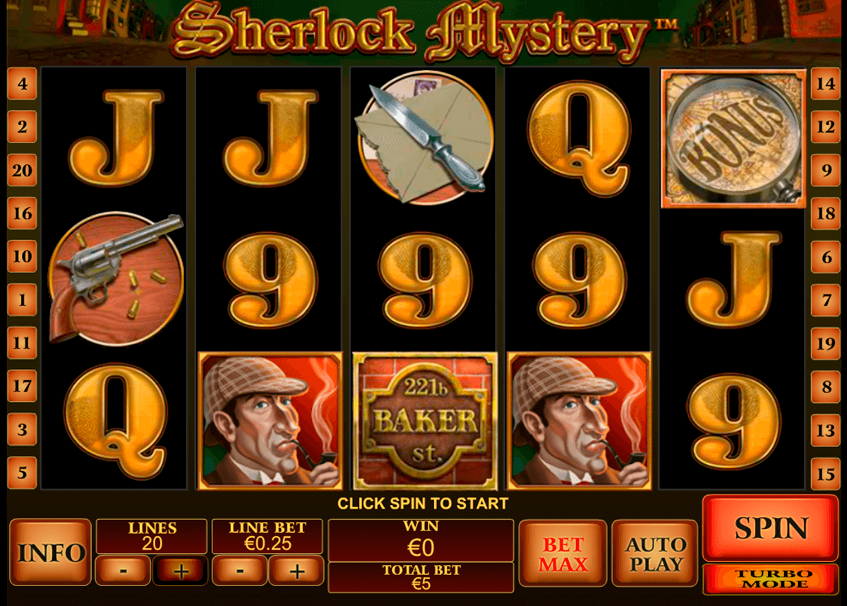 sherlock mystery playtech casinospil online 