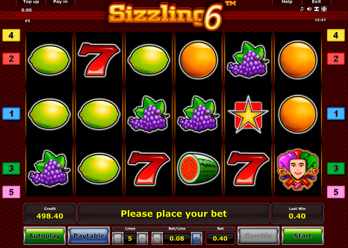 sizzling 6 novomatic casinospil online 