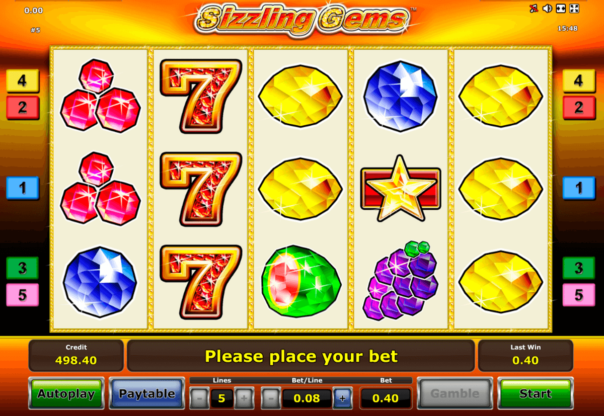 sizzling gems novomatic casinospil online 