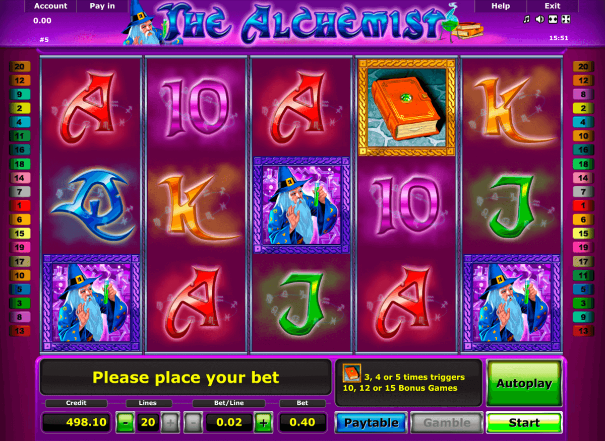 the alchemist novomatic casinospil online 