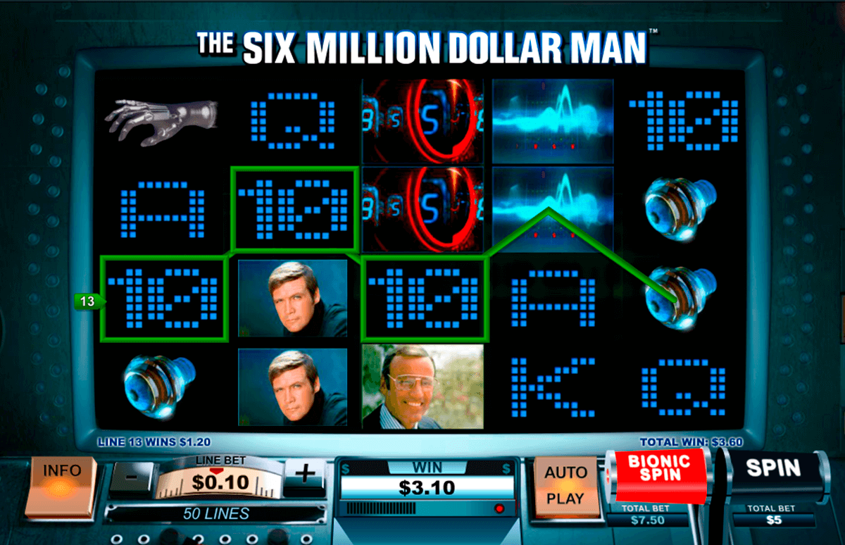 the six million dollar man playtech casinospil online 
