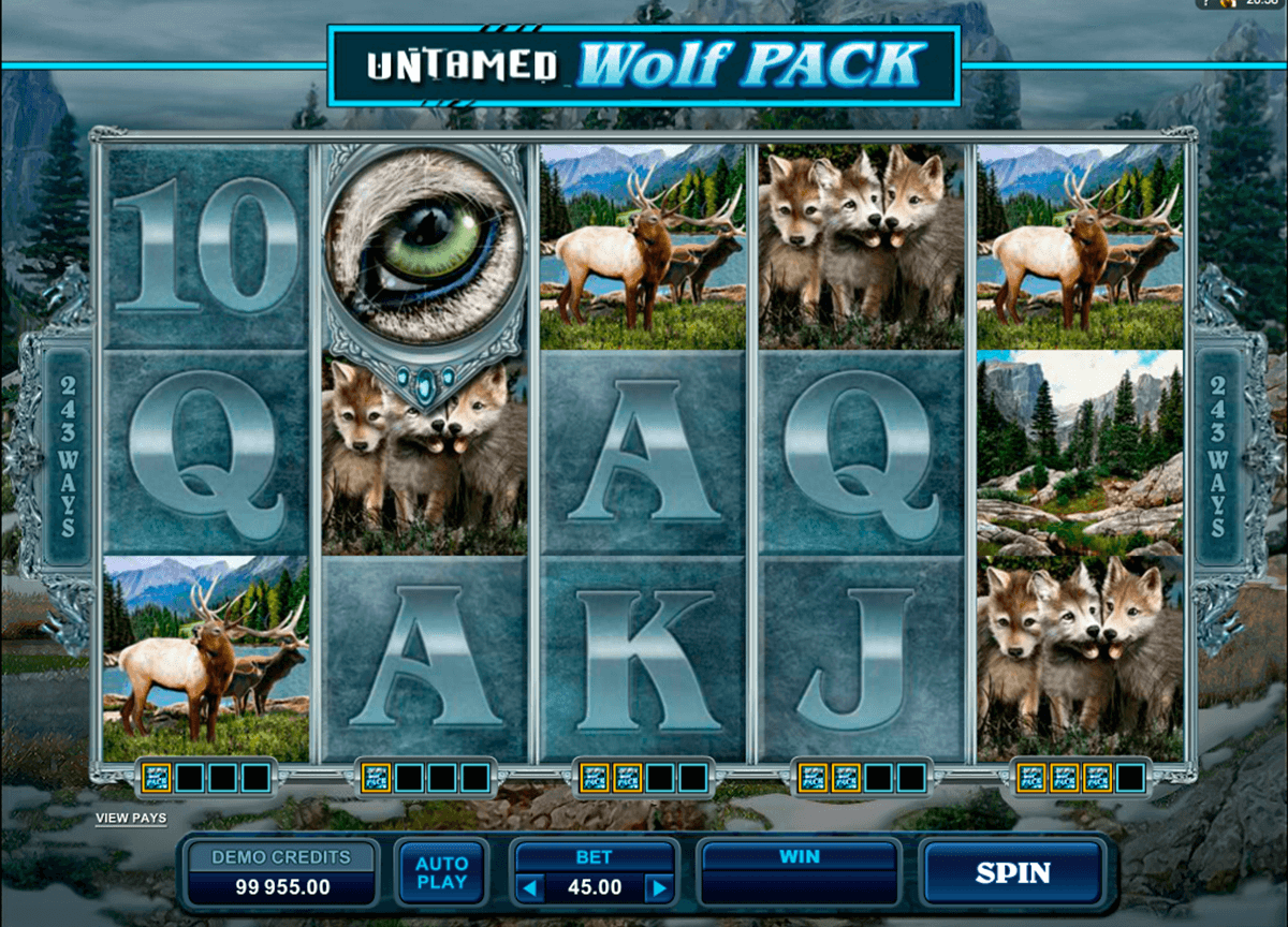 untamed wolf pack microgaming casinospil online 