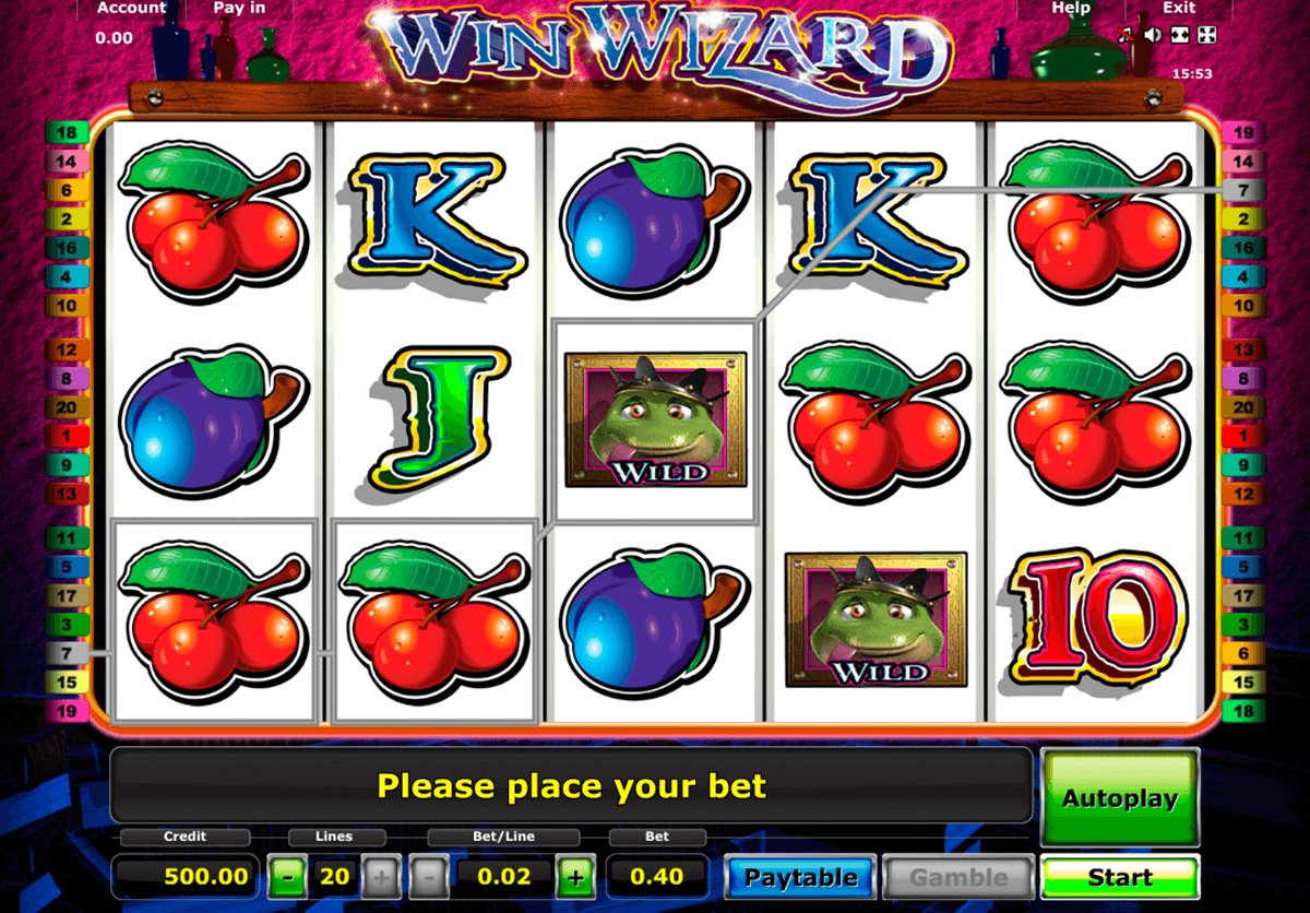 win wizard novomatic casinospil online 